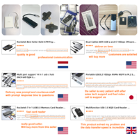 Lector de Tarjetas Multifuncional de Doble Interfaz 6 en 2, Lector y Grabador de Tarjetas Inteligentes IC, ID, TF, SIM, M2, MS y Tarjetas de Crédito