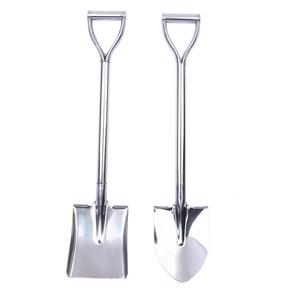 Stainless Steel <b>Shovel</b> 80-100 Cm D Grip <b>Handle</b> Square Scoop Metal Blade Garden Tool Outdoor Use China Origin - Product Image 1