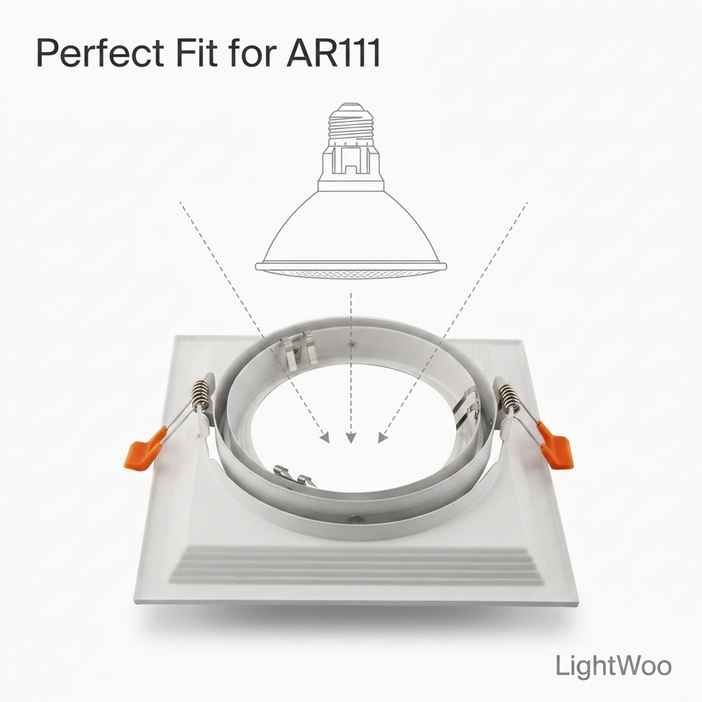 AR111 Housing Fitting Led Downlight Spotlight Shell Adjustable Iron Frame Lamp Base Recessed Ceiling Fixture Wholesale Price