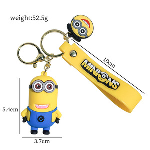 Cartoon Keychain <strong>Minion</strong> Despicable Me Cute Silicone Car Keychain Figurine American Style Gift Wholesale - Product Image 4