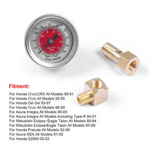 เกจวัดแรงดันน้ำมันเชื้อเพลิงสำหรับ Honda Civic รุ่นดัดแปลง ทนแรงกระแทก ช่วงการวัด 0-100 PSI สำหรับปั๊มน้ำมันเชื้อเพลิงและอะไหล่ - Product Image 3