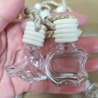 Bouteille vide en verre carrée pour désodorisant de voiture et d'intérieur avec bouchon à vis et impression sérigraphique