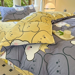 Ensemble <span class=keywords><strong>de</strong></span> lit textile <span class=keywords><strong>de</strong></span> maison quatre pièces <span class=keywords><strong>de</strong></span> dessin animé housse <span class=keywords><strong>de</strong></span> couette jetable et literie en drap pour un usage domestique - Product Image 3
