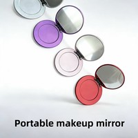 Support magnétique pour téléphone portable avec miroir, miroir de maquillage portable, support de téléphone pour bureau, en alliage d'aluminium, cadeau pour femme