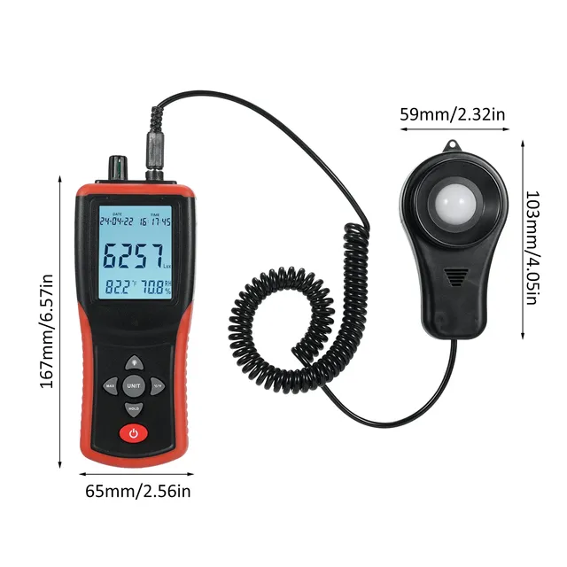 Light Meter Luxmeter Digital 400,000 LUX Luminance Lux Fc Test Max Min Illuminometers Professional Photometer