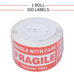 Waterproof Eco-friendly Custom Logo Warning Printing Self Adhesive Supermarket <b>Fragile</b> Labels <b>Stickers</b> - Product Image 3
