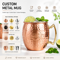 Nouvelle Arrivée Chope à Bière Moscow Mule Créative en Acier Inoxydable à Double Paroi, Design Martelé, Plusieurs Tailles, Haut de Gamme, Compatible Lave-Vaisselle