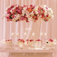 MSFAME-Arrangement de fleurs corail en soie, centre de table de mariage