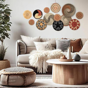 Bán Buôn Cattail Dệt Treo Dân Tộc Bohemian Vòng Rơm Tường Trang Trí Nội Thất Mô Hình Trừu Tượng Raffia Tua Cạnh Cho Trang Trí Nội Thất - Product Image 1