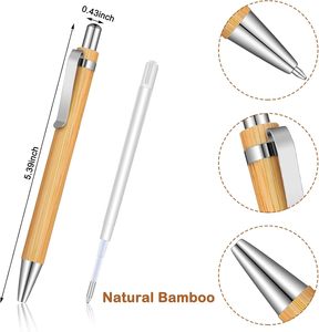 Wholesale Eco-Friendly 1.0mm Bamboo Ballpoint <b>Pen</b> Customized Logo 1.0mm Writing Width Metal Material for Promotion Advertising - Product Image 3