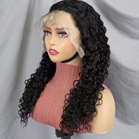 Perruque brésilienne Remy en cheveux humains, 13x4, brun clair, avec dentelle frontale, longue de 22 pouces, pré-épilée, sans colle, effet vague d'eau
