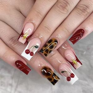 <span class=keywords><strong>Faux</strong></span> ongles en acrylique fabriqués à la machine, style français, couvrance totale, motif étoile, 24 pièces/boîte, avec colle, <span class=keywords><strong>pour</strong></span> tenue quotidienne, adolescents et usage décontracté - Product Image 6