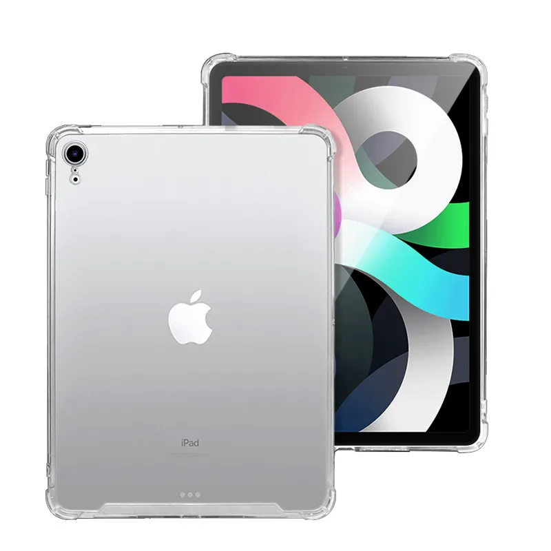 Apple iPad Air 4/5 10.9用TPUエッジハイブリッド耐衝撃ケース付きフォーコーナーバンパークリアハードアクリルPC