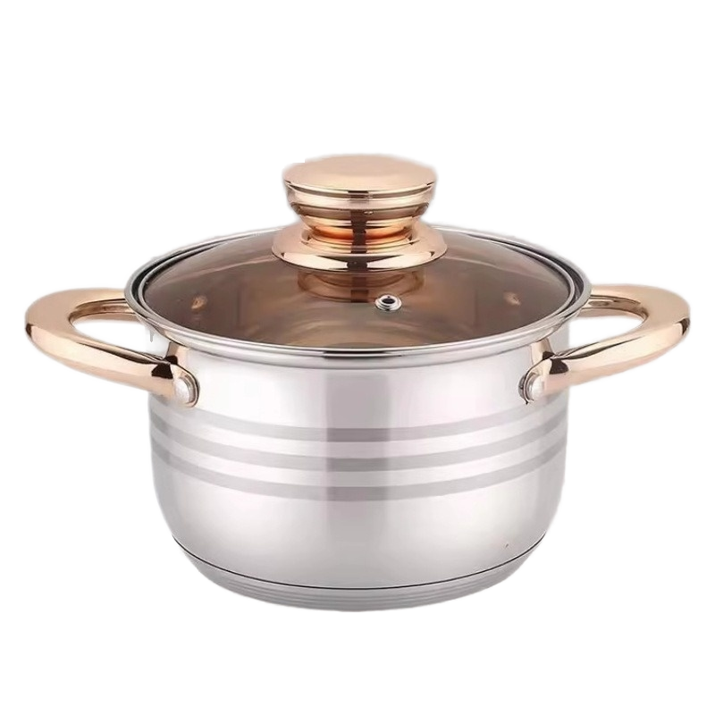 Modern Luxury 12pc Stainless Steel Cookware Set Custom Logo Kitchenware with Gas Applicable Casserole Pot Pan for Home Cooking · image 4