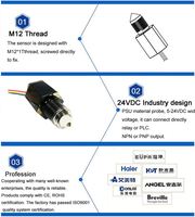 Indicador de nivel de líquido digital de respuesta rápida de 5-24V CC de voltaje amplio IP68 de 1, 2, 2, 1, 2
