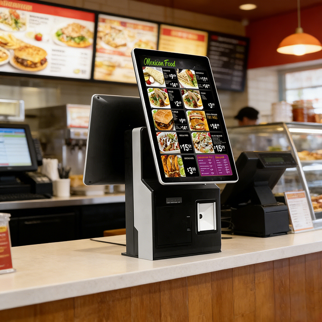 POS Terminal 15.6 Inch Self Service Ordering Payment Touch Screen Kiosk Self Pay Machine for Chain Store Restaurants 3-Year