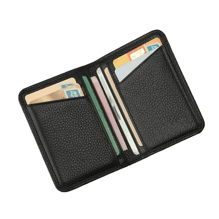 Grosir dompet tempat kartu bisnis LOGO kustom tempat kartu ID pola kustom dompet pria kulit penutup kartu ATM tahan air