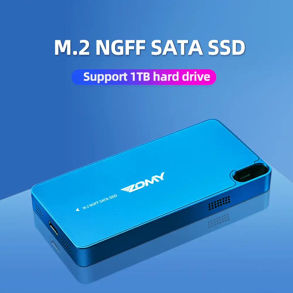 Zmzy — boîtier externe Ssd vers USB 3.1 Type C, SSD Portable, 1 To, M.2 NGFF, 10Gbps