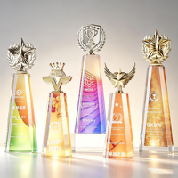 Trofeo de Cristal de Alta Calidad con Logotipo Personalizado, Premio de Cristal Premium Grabado con Láser para Premios Corporativos y Eventos Deportivos