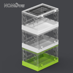 <span class=keywords><strong>Caja</strong></span> de plástico plegable transparente para reptiles, hábitat de hámster, jaula para animales pequeños <span class=keywords><strong>con</strong></span> puerta corredera - Product Image 3