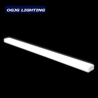 Luminaire linéaire LED commercial pour bureau, suspension en aluminium, éclairage à bande de 4 pieds, tubes LED, indice de protection IP40, dimmable 0-10V