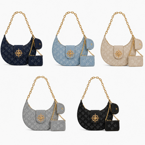 Women Crescent Crossbody Bag PU Leather Shoulder <b>Handbag</b> Chain Strap Half Moon Purse with Small Pouch Casual Daily Fashion Bag - Product Image 6