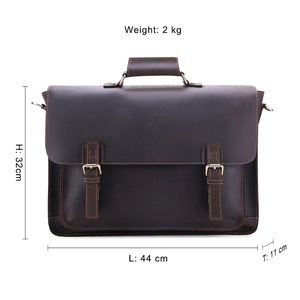 DUJIANG mallette classique en <span class=keywords><strong>cuir</strong></span> véritable pour <span class=keywords><strong>ordinateur</strong></span> portable <span class=keywords><strong>sac</strong></span> de luxe vintage 15 <span class=keywords><strong>pouces</strong></span> <span class=keywords><strong>sac</strong></span> à main pour hommes à usage professionnel - Product Image 3