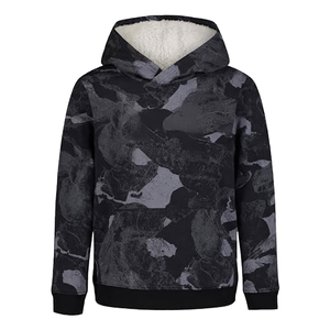 Sudadera con Capucha de Camuflaje para Niños, Forrada de Felpa, Informal de Invierno, Manga Larga, Poliéster y Algodón, para Bebés - Product Image 1
