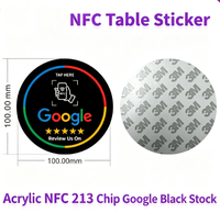 Kartu Ulasan Google NFC Bahasa Prancis Inggris NFC213 Multi Bahasa Tap Sign dengan Kode QR untuk Bisnis Lokal