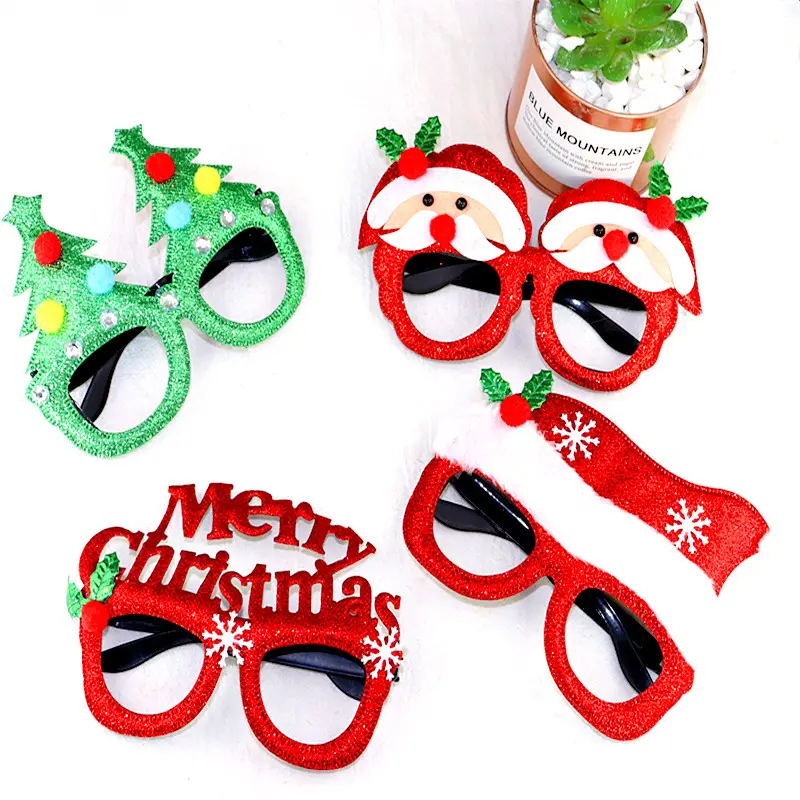 Christmas decor Children Santa eye frame Deer Snowman Christmas Ornaments Glasses