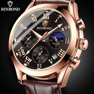 Reloj de Pulsera Binbond 0077 B0077 con Movimiento de Cuarzo, Resistente al Agua, de Cuero, para Hombre, de Lujo, Original, Reloj Masculino - Product Image 3