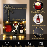 Coffret Cadeau Luxe Artisanal Moderne de Bougies Parfumées Longue Durée en Cire de Soja et Diffuseur à Bâtonnets pour la Saint-Valentin et les Mariages