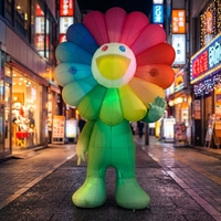 Décorations gonflables en forme de fleurs de dessin animé avec visage souriant, best-sellers pour les événements thématiques et les promotions, gonflables personnalisés fabriqués en usine