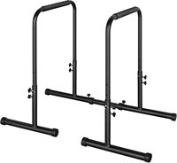 IUNNDS Barre de dips portable réglable en hauteur en acier pour entraînement de force, barre de dips universelle noire pour gymnastique à domicile et tractions