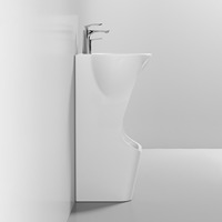 Lavabo Wudu ovale moderne à double niveau, design de style arabe pour le lavage des pieds des musulmans, utilisation en hôtel ou villa, matériau céramique, drain inclus