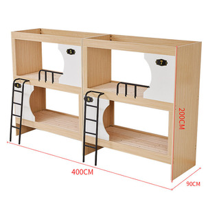 Hiện đại KING-Size sắt gỗ kim loại đôi bunk giường Loft cầu thang cho khách sạn phòng ngủ ký túc xá nhà viên nang giường các nhà sản xuất - Product Image 5