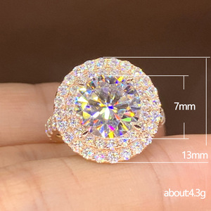 Anillo de Diamantes F856, Corte Brillante Redondo, Diamante Sintético Cultivado en Laboratorio, Anillo de Compromiso Clásico, Joyería para Mujer - Product Image 5