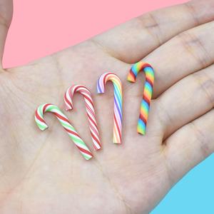 Nuevas Bastones de Caramelo Navideños de Arcilla Polimérica Suave con Rayas de Arcoíris, Decoración para Casa de Muñecas y Fiestas Navideñas - Product Image 2