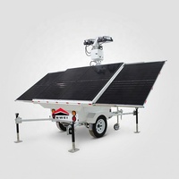 Remorques d'éclairage solaire à LED, remorque d'éclairage solaire avec 4 panneaux solaires de 450W pour l'éclairage d'expositions