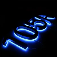 Enseigne lumineuse LED 3D GFace à changement de couleur RGB dynamique, lettres rétroéclairées, bandes LED étanches, lettres lumineuses halo pour voiture de nuit