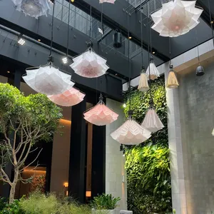 Lotus Flower Lamp Dynamic Pendant Ceiling Light Up Down Bloom Chandelier Mechanical Flowers Atmosphere Mood Lighting