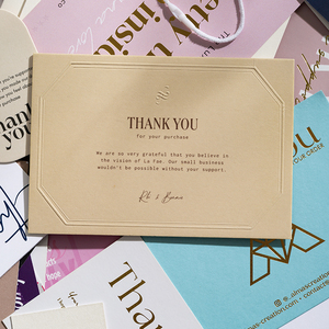 Kết cấu tùy chỉnh 700g bông giấy in màu nổi Cảm ơn bạn thẻ kinh doanh thẻ kinh doanh Logo tùy chỉnh - Product Image 3