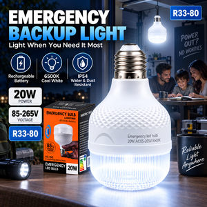 Bombilla LED recargable de emergencia portátil, 20W, E27, 1800mAh, táctil, 6500K, luz diurna, IP54, lámpara LED impermeable para el hogar, Camping, noche - Product Image 6