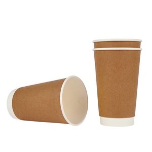 Custom logo 16oz Cold Drink Coffee Paper <b>Cup</b> Double Wall Paper <b>Cup</b> <b>Disposable</b> Coffee Paper <b>Cup</b> with logo - Product Image 3
