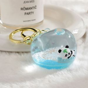 Porte-clés Panda Flottant dans une Liquide, Série Mignonne, Pendentif Animal en Acrylique - Product Image 4