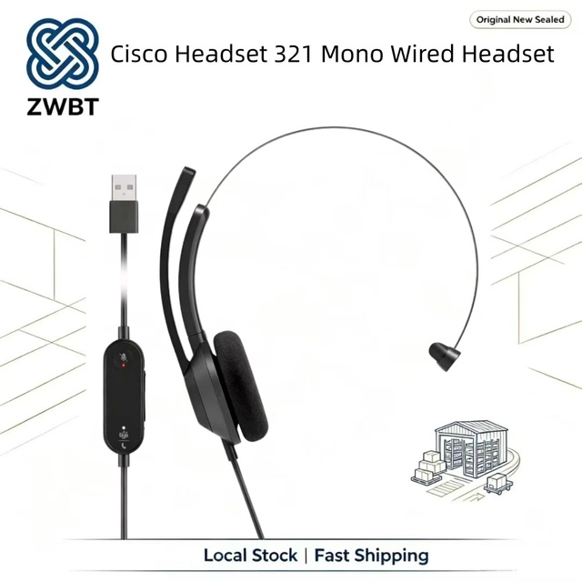 Hot Sale Office Call Center Cisco Headset 321 Mono Wired Headset HS-W-321-C-USBC HS-W-321-C-USB HS-W-321-C-RJ9 HS-W-321Q-C-USBC