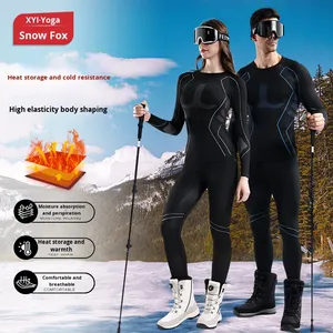 Ensemble de sous-vêtements de <span class=keywords><strong>ski</strong></span> respirant Polartec imperméable 100 % polyester à fusion sans couture, séchage rapide, pour <span class=keywords><strong>homme</strong></span> et femme, idéal automne-hiver en extérieur - Product Image 5