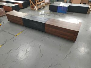 Téléviseur intelligent laser 4K UHD avec meuble intégré, écran de cinéma maison 92-150 pouces avec écran électrique à sol escamotable ALR laser, noir/noyer - Product Image 2