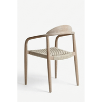 Chaise tissée à accoudoirs courbes en acier inoxydable, design nordique minimaliste pour salles à manger, cafés, salons, hôpitaux