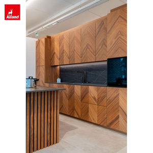 ตู้ครัวออลแลนด์ โอเว่น ทาวเวอร์ แพนทรี ฮอร์ริ่ง โบน แบล็ค วอลนัท พร้อมเคาน์เตอร์หินควอตซ์ไทจ์ธรรมชาติแบบน้ำตก - Product Image 5